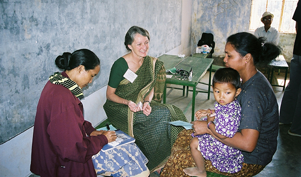 Sharon with patients