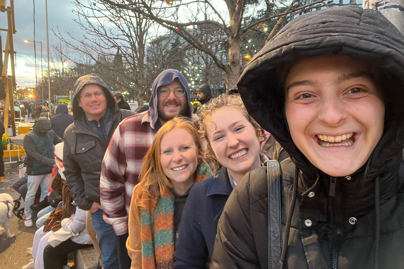 Watching the 3 Kings Day parade in the rain